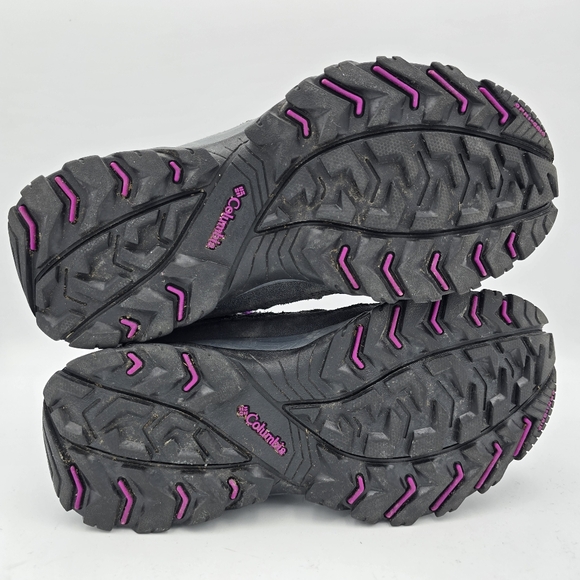 Columbia Crestwood Mid Waterproof Hiking Shoes, Graphite, Bright Plum, Women's 6 - Picture 15 of 16
